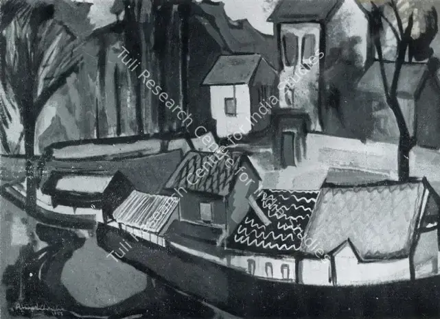 Chandra, Avinash (Artist). Donga Boats. Watercolour, 1953 | Marg, September 1954 | Painting | FineArts | 00674668