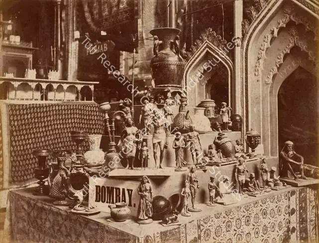 Narayan, Shew Shankar (Photographer). Poona Figures - Bombay Court - From the album 'Calcutta International 1883-84 Exhibition Views'. Albumen print pasted on mount, 1883-1884 | Antiquarian Photograph | Photography | 00115287