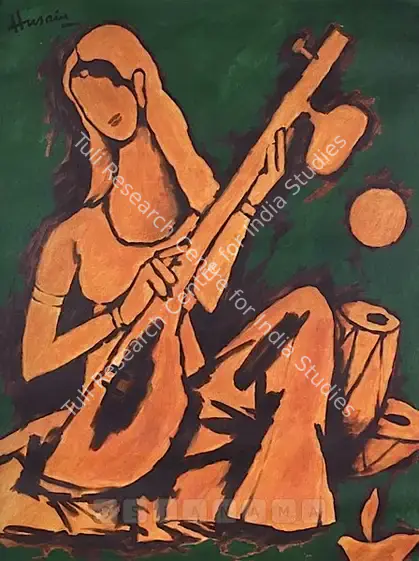 Husain, M.F. (Artist). Saraswati. Acrylic on canvas, late 1990s | Painting | FineArts | 00755417