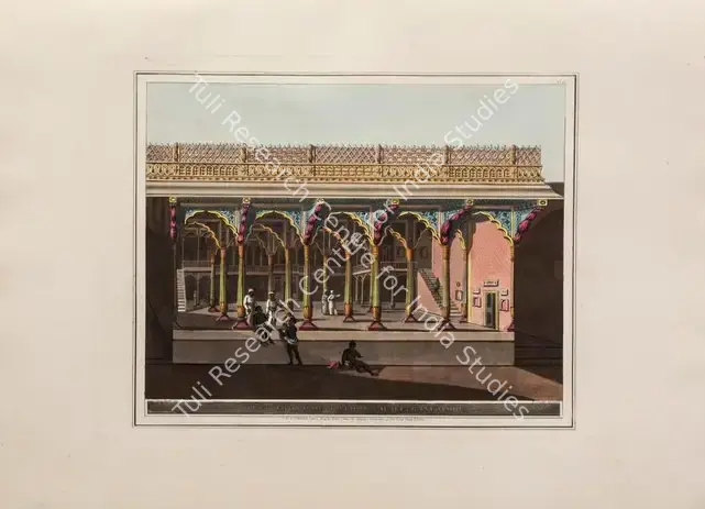 Stadler, I.C. (Printmaker). West front of Tippoo's Palace, Bangalore. Print on paper, 01 January 1804 | Aquatint, A Brief History of Ancient and Modern India, 1805 | Scholarship | 00156188