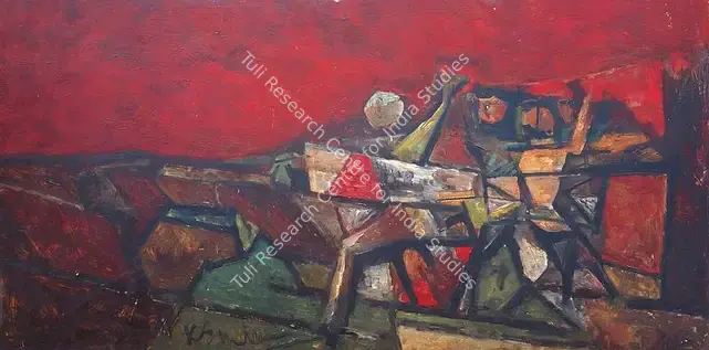 Kulkarni, K.S. (Artist). Farmers At Work. Oil on board, early 1960s | Painting | FineArts | 00371702