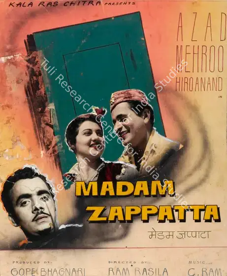 Bhagnari, Gope (Producer), Madam Zappatta, 1962 | Showcard | CinemaEducation | 00763162