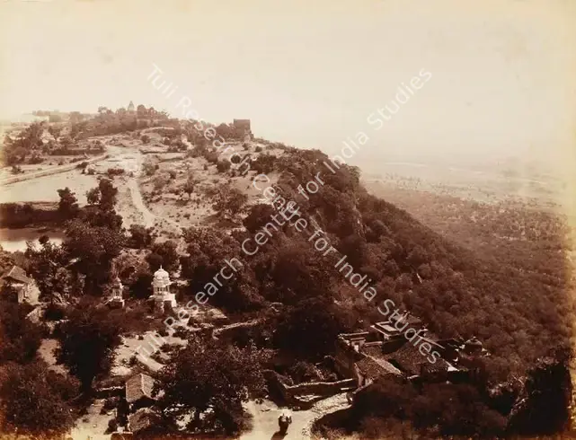 Dayal, Lala Deen (Photographer). View from top of tower of Victory Chittore - From the album 'Views in Meywar' By Lala Deen Dayal Indore. Albumen print pasted on mount, c.1890 | Antiquarian Photograph | Photography | 00115169