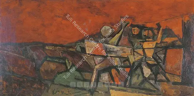 Kulkarni, K.S. (Artist). Farmers At Work. Oil on board, early 1960s | Painting  | 00881104