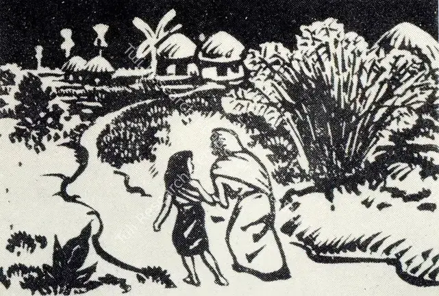 Ray, Satyajit (Artist). Woodcut Illustration for an abridged edition of the novel Pather Panchali by Ray. 1944 | Journal of Arts & Ideas, January 1993 | Graphic Art | Scholarship | 00676854