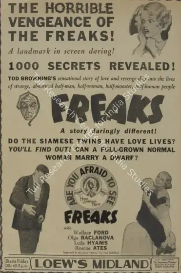 Browning, Tod (Producer), Freaks, 1932 | Film Advertisement | CinemaEducation | 00790594