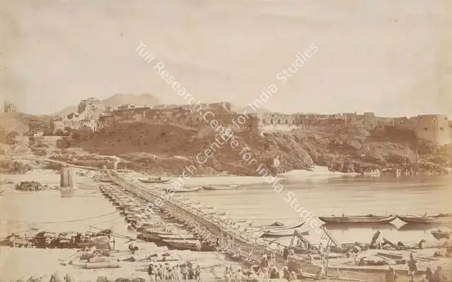 Burke, John (Photographer). The bridge of Beats over the river Indus Attock. Albumen print, 1878 | Antiquarian Photograph | Photography | 00115134