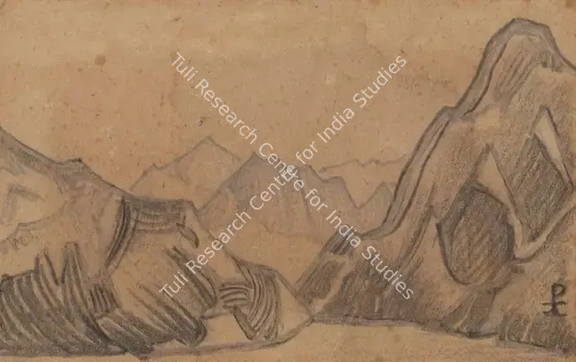 Roerich, Nicholas (Artist). Ladak 1940. Pencil and colour pencil on paper laid on paper, 1940 | Drawing | EconomicsArt | 00872262
