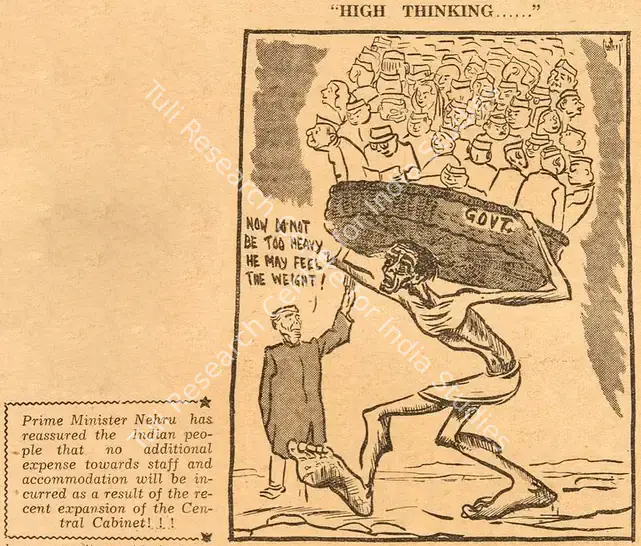 Chatterjee, Basu (Cartoonist). High Thinking…. 1952 | Cartoons, Blitz, 23 August 1952 | PopCulture | 00904440