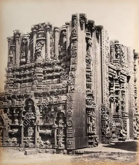 Lyon, Edmund David (Photographer). Tarputtri Temple. Carvings at base of Gopuram (South Entrance). Albumen print pasted on mount, 1868 | Antiquarian Photograph | Photography | 00116184