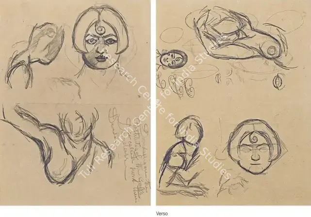 Sher-Gil, Amrita (Artist). Devdasi. Graphite on paper, circa 1930 | Drawing | EconomicsArt | 00871790