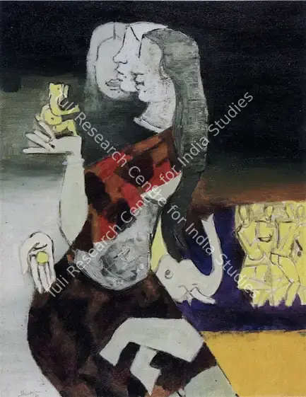 Husain, M.F. (Artist). Lakshmi. Acrylic on canvas, 1978 | Painting | FineArts | 00371737