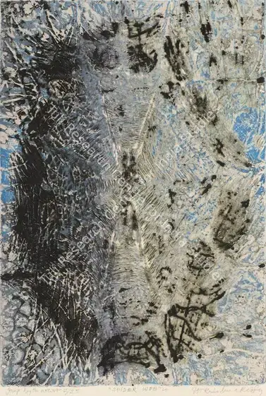 Reddy, Krishna (Artist). Spider's Web. Intaglio on paper, 1964 | Graphics Art  | 00860047