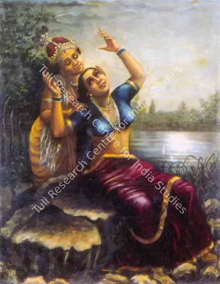 Naidu, R. Regunatha (Artist). Radha and Madhava. Oil on paper, c.1893 | Painting | FineArts | 00374200
