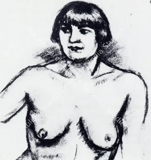 Sher-Gil, Amrita (Artist). Charcoal Nude Study. 1930 | Marg, March 1972 | Drawing | FineArts | 00674442