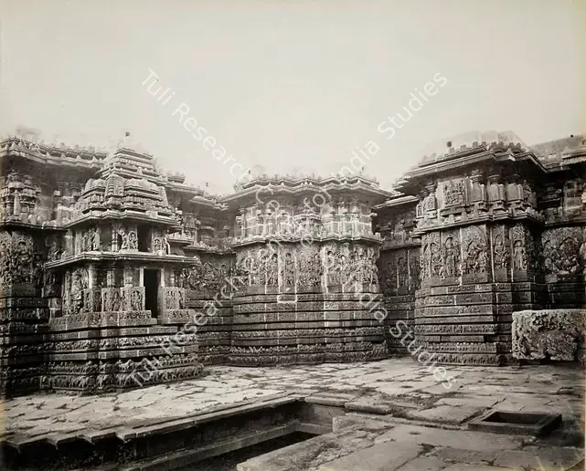 Lyon, Edmund David (Photographer). Hullabeed Temple, Carvings on West side. Albumen print pasted on mount, n.d. | Antiquarian Photograph | Photography | 00115699