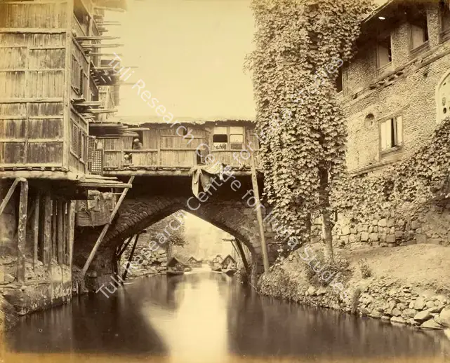 Bourne, Samuel (Photographer). Kashmir - Bridge on the Marqual Canal. Albumen print pasted on thin mount, c.1865-1866 | Antiquarian Photograph | Photography | 00115944