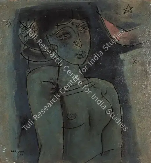 Doss, Anthony (Artist). Blue Woman. Oil on canvas, 1963 | Painting | FineArts | 00371581