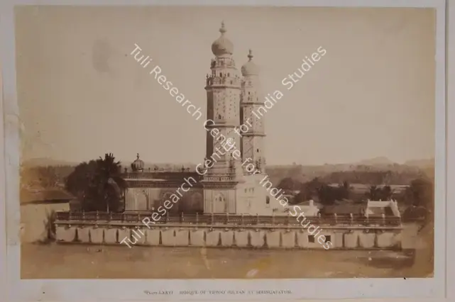 Biggs, Colonel Thomas (Photographer). Mosque of Tipoo Sultan at Seringapatnam - From the album "Architecture at Beejapoore. An Ancient Mohammedan Capital in the Bombay Presidency Published by John Murray. London 1866. Photographs by Dr. William Henry Pigou, Dr. Andrew c.Neill and Col. Thomas Biggs with an historical and descriptive memoir by Colonel Meadows Taylor and  architectural notes by James Fergusson". Albumen print pasted on mount, c.1855 | Antiquarian Photograph | Photography | 00115015