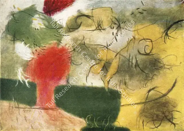 Dhawan, R.K. (Artist). Composition. Oil, 1966 | Lalit Kala Contemporary, September 1967-April 1968 | Painting | FineArts | 00534979
