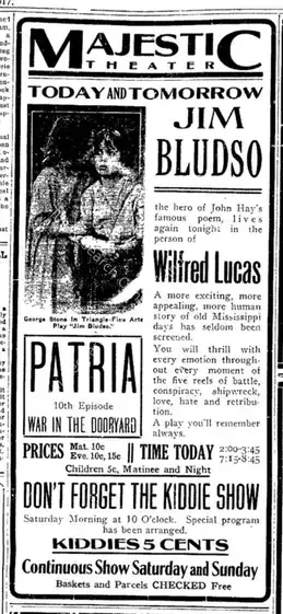 Browning, Tod (Director), Jim Bludso, 1917 | Film Advertisement | CinemaEducation | 00795114