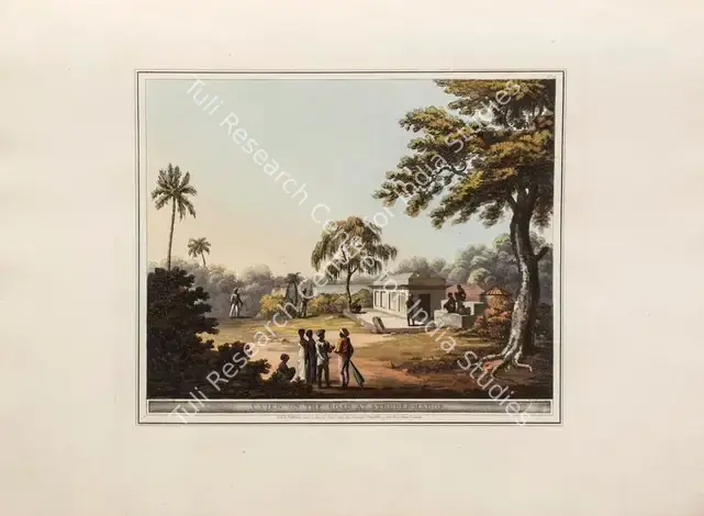 Merke, H. (Printmaker). A view on the road at Strupermador. Print on paper, 04 June 1804 | Aquatint, A Brief History of Ancient and Modern India, 1805 | Scholarship | 00156202