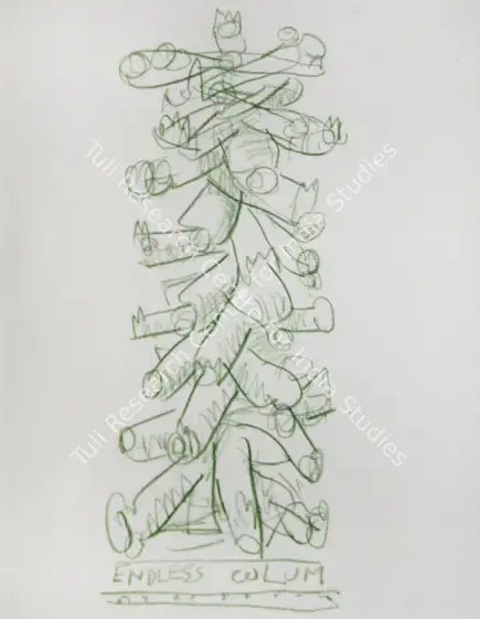 Basu, Jyothi (Artist). Study For Invasion VIII (Endless Column). colour pencil on paper, 2006 | Drawing | FineArts | 00900539