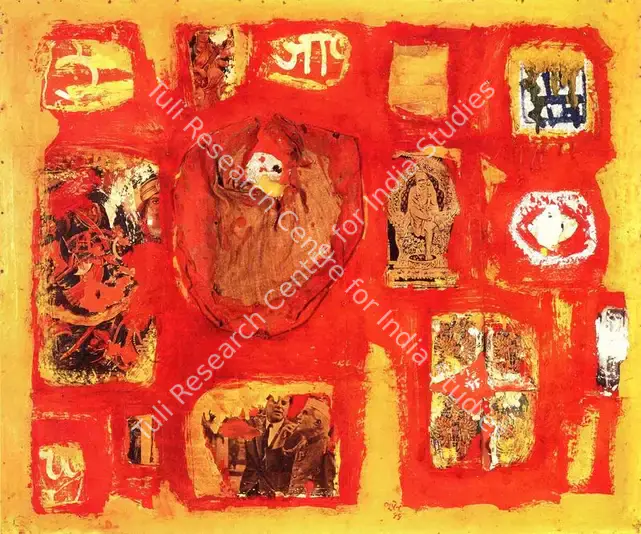 Khakhar, Bhupen P. (Artist). Wall of a Small Hindu Temple. Collage on Board, 1966 | Bhupen Khakhar 1934 - 2003, 2003 | Collage | FineArts | 00149815
