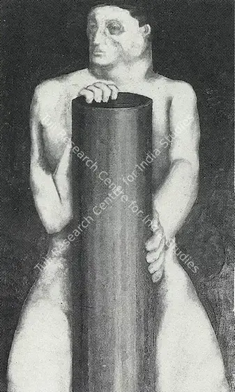 Patwardhan, Sudhir (Artist). Man With Cylinder. 1976 | Art Heritage 9, 1989-1990 | Drawing | FineArts | 00530302
