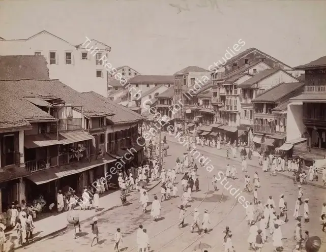 Unknown (Photographer). Bhendy Bazar , Bombay - From the album 'India China and Australia'. Albumen print pasted on mount, n.d. | Antiquarian Photograph | Photography | 00115368