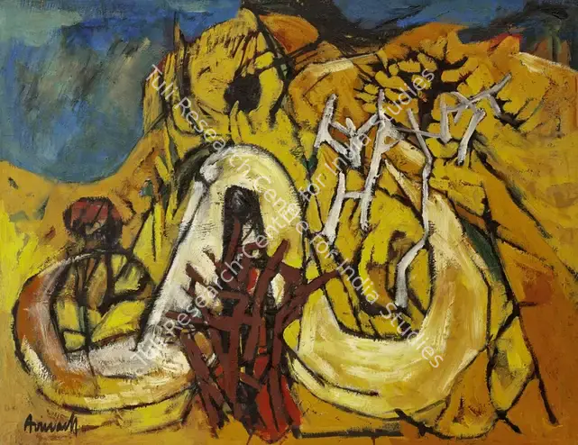 Chandra, Avinash (Artist). Untitled (Journeys). Oil on canvas, circa late 1950s | Painting | EconomicsArt | 00872786