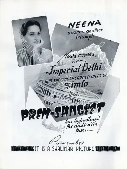 Ahmed, W.Z. (Producer), Prem Sangeet, 1943 | Advertisement, Filmindia, July 1943 | CinemaEducation | 00858612