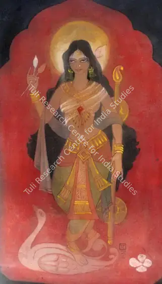 Manisha (Artist). Saraswati. Watercolour on paper, n.d. | Painting | FineArts | 00756076