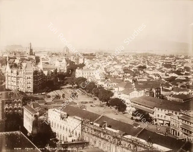 Studio Clifton & Co. (Photographic Studio). View from Clock Tower Bombay - From the album "L.G. to L.R.' by Clifton and Co.. Calotype print pasted on mount, 1900 | Antiquarian Photograph | Photography | 00115237