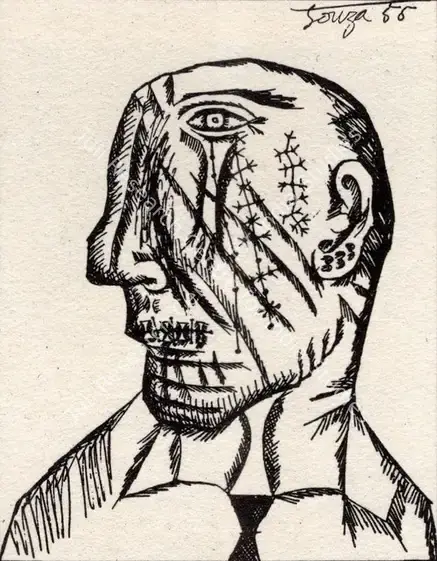 Souza, F.N. (Artist). Six Gentleman of our Times. 1955 | Art Heritage 6, 1986-1987 | Drawing | FineArts | 00530235