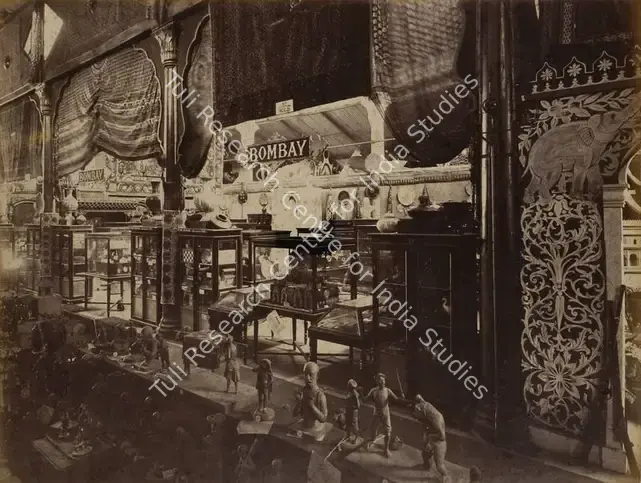 Narayan, Shew Shankar (Photographer). Exterior of the Bombay Court - From the album 'Calcutta International 1883-84 Exhibition Views'. Albumen print pasted on mount, 1883-1884 | Antiquarian Photograph | Photography | 00115286