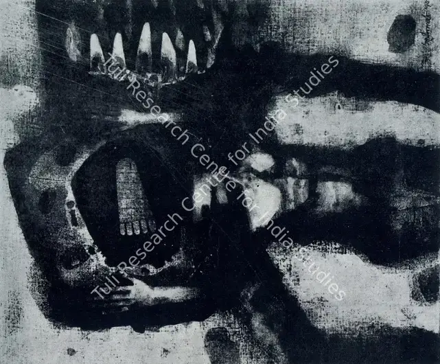 Pyne, Ganesh (Artist). The Footprint. Tempera, 1975 | Pictorial Space, 1978 | Painting | FineArts | 00149548