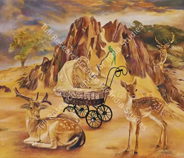 Kaleka, Ranbir (Artist). Maternal Instinct. Oil on linen canvas, 2018 | Painting | FineArts | 00352374