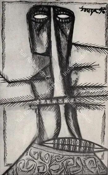 Souza, F.N. (Artist). Elongated Head. 1956 | Art Heritage 6, 1986-1987 | Painting | FineArts | 00530209