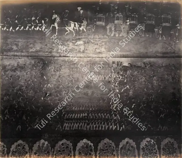 Lyon, Edmund David (Photographer). Dera-i-Dowlut, Seringapatam (Painting representing Colonel Bailey's Defeat). Albumen print pasted on mount, 1868 | Antiquarian Photograph | Photography | 00116174
