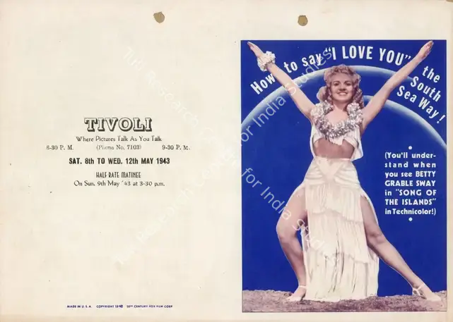 Lang, Walter (Director), Song of the Island, 1942 | Handbill | CinemaEducation | 00894218