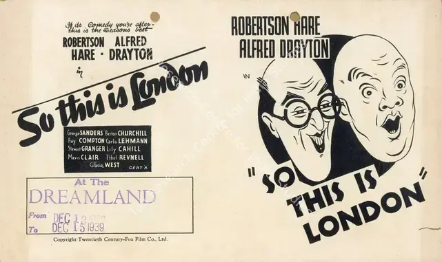 Freeland, Thornton (Director), So This Is London, 1939 | Handbill | CinemaEducation | 00894161