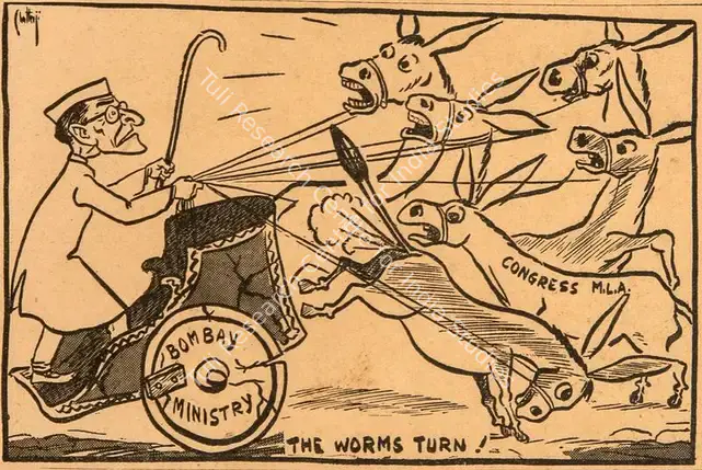 Chatterjee, Basu (Cartoonist). The Worms Turn !. 1952 | Cartoons, Blitz, 12 July 1952 | PopCulture | 00904438