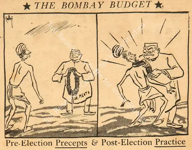 Chatterjee, Basu (Cartoonist). Pre Election Percepts & Post-Election Practice. 1952 | Cartoons, Blitz, 05 July 1952 | PopCulture | 00904437