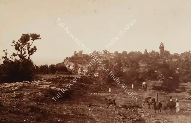 Dayal, Lala Deen (Photographer). Top view of Chittore fort - From the album 'Views in Meywar' By Lala Deen Dayal Indore. Albumen print pasted on mount, c.1890 | Antiquarian Photograph | Photography | 00115168