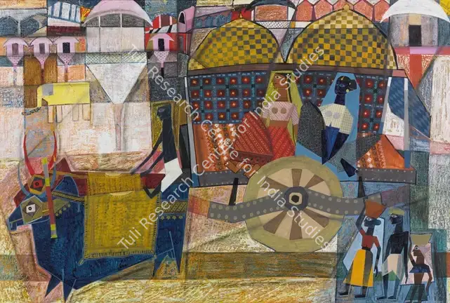 Ali, J. Sultan (Artist). Untitled (Pink City). Gouache and pastel on card, 1959 | Painting | FineArts | 00596101