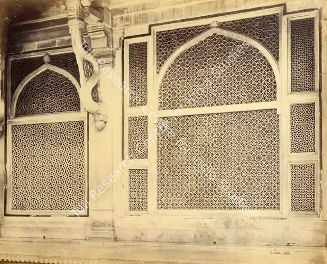 Bourne, Samuel (Photographer). Two of the trellised Marble screens in the Tomb of Sheikh Salim Chisti, Fatehpur Sikri. Albumen print, Mid 1860s | Antiquarian Photograph | Photography | 00116001