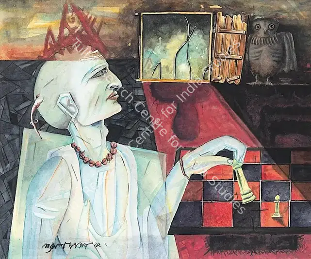 Ray, Shyamal Dutta (Artist). Chanakya. Watercolour on paper, 1992 | Painting | FineArts | 00417164