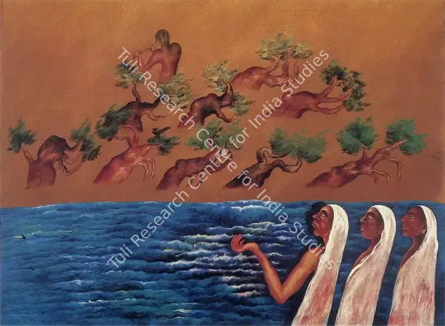 Caur, Arpana (Artist). Windows of Vrindaban. Oil on canvas, 1987 | Marg, 1996 | Painting | FineArts | 00675168