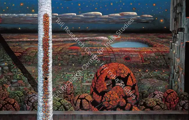 Basu, Jyothi (Artist). Travellers Night. Oil on canvas, 2002-2003 | Painting | FineArts | 00599829